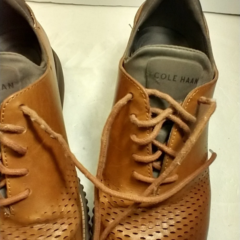 Cole Haan 2.Zerogrand Laser British Tan Wingtip Oxford Shoes Men’s sz 10.5M. - Picture 12 of 12